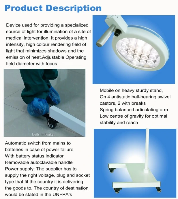 280mm Diameter Vertical LED Surgical Light Examination Light