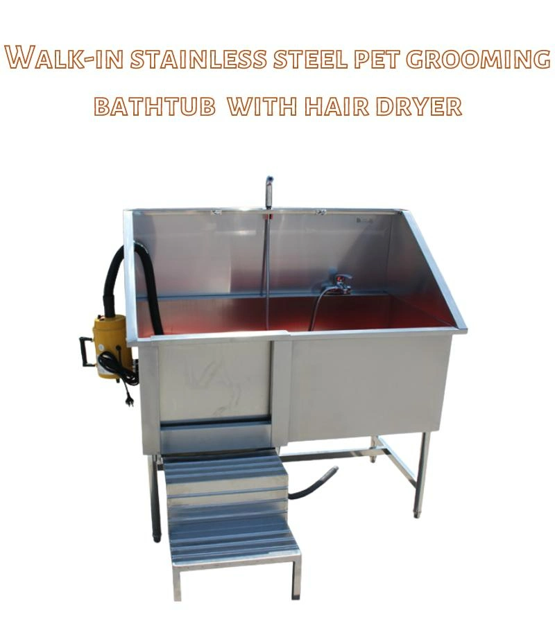 Dog Washing Machine with Dryer Grooming Salon Bath in Stainless Steel